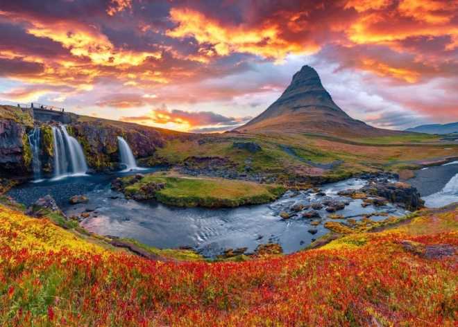 Puzzle Wasserfall Kirkjufellsfoss Island 500 Teile