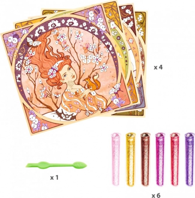Djeco Glitzer Sandkunst nach Alfons Mucha