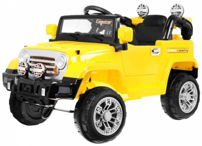 JJ Geländewagen auf Batterie für Kinder Gelb + Fernbedienung + Stauraum + Lichter + Audio