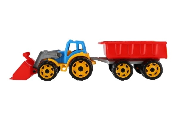 Bunter Traktor mit Anhänger und Schaufel für Kinder