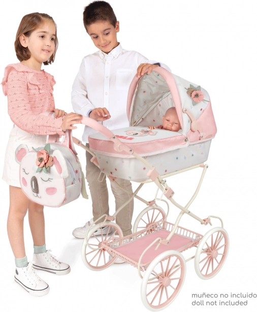 DeCuevas klappbarer Puppenwagen mit Rucksack Koala 81 cm