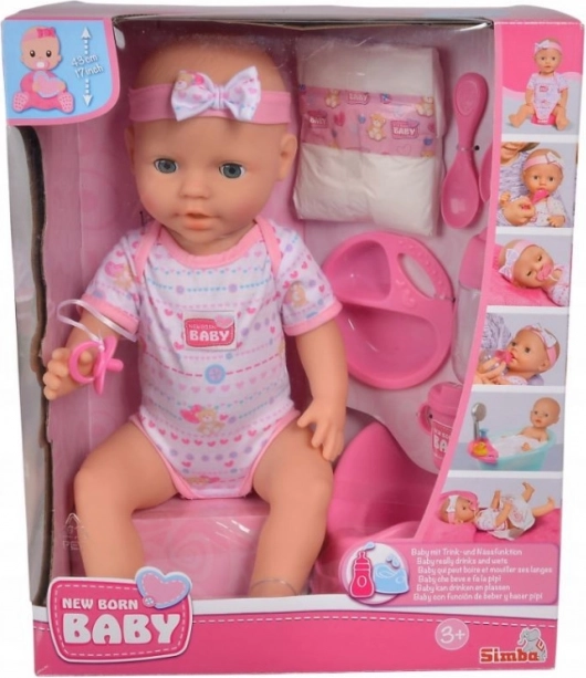 Funktionelle Puppe 43 cm Neugeborenes Baby
