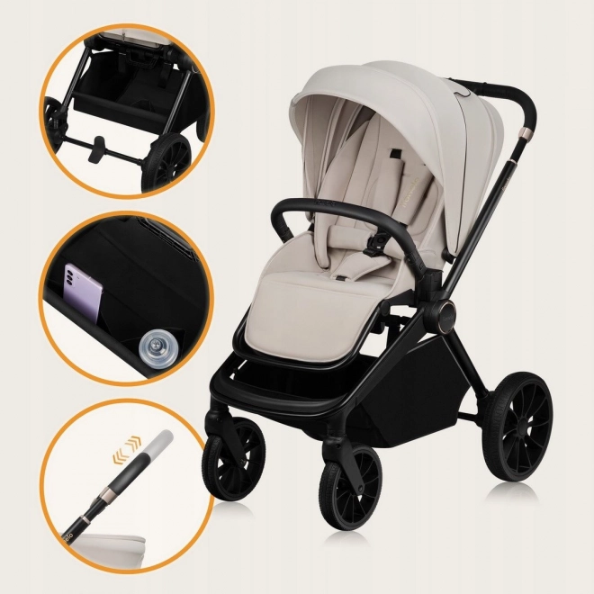 Lionelo kombinierter Kinderwagen Mika Plus 3v1 Beige