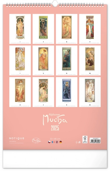 Wandkalender Alfons Mucha 2025