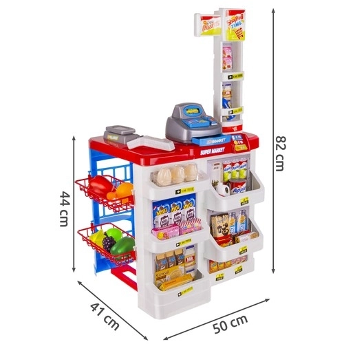 Spielwarengeschäft Supermarkt mit Kasse und Einkaufswagen