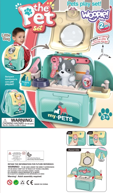 Woopie tragbarer Katzensalon 2-in-1 im Rucksack