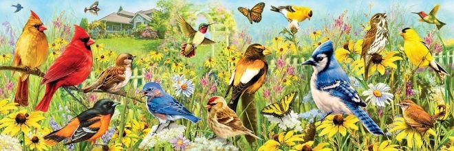 Panoramapuzzle Garten-Vögel 1000 Teile