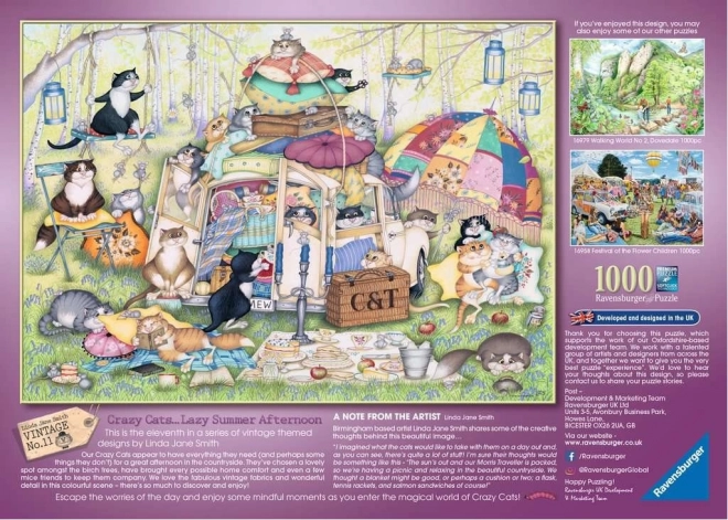 Puzzle Ravensburger Verrückte Katzen Sommernachmittag