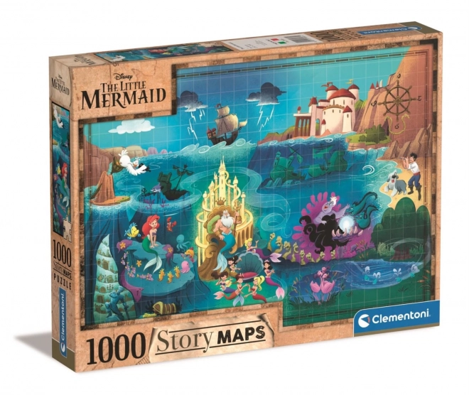 Puzzle Story Maps Die kleine Meerjungfrau 1000 Teile