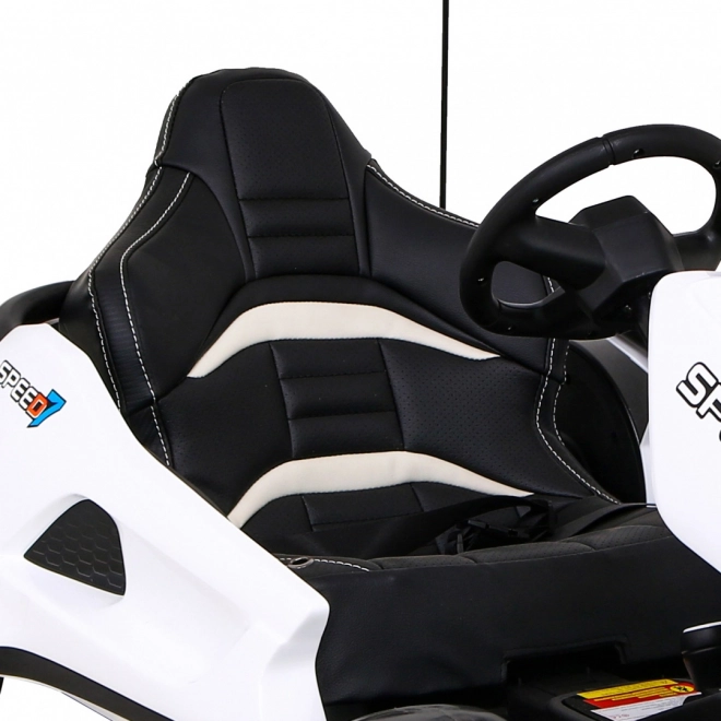 Speed 7 Drift King Batterie-Kart für Kinder Weiß + Drift-Funktion + Sportsitz + 2 Geschwindigkeiten + EVA