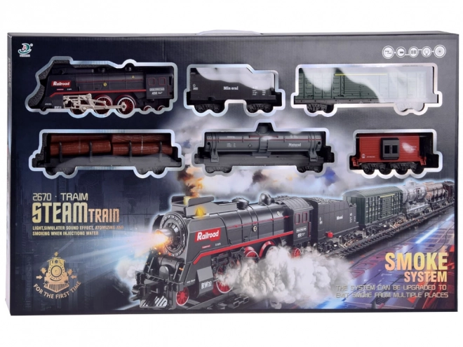 Elektrische Eisenbahn mit Dampf und Soundeffekten
