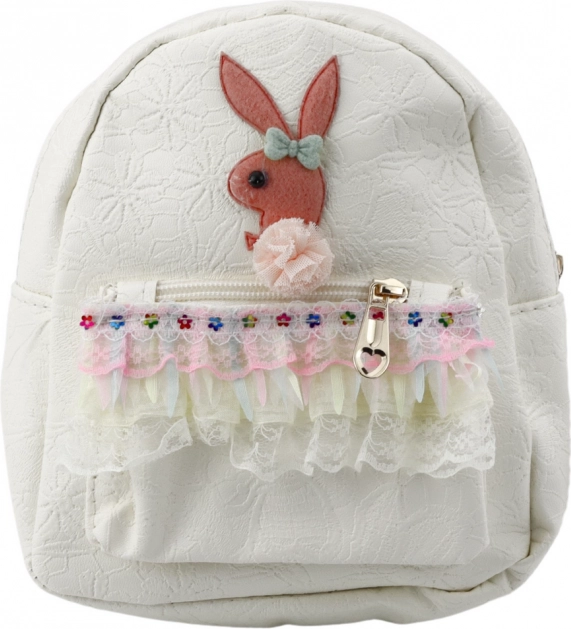 Kinder Rucksack Crèmefarbenes Kaninchen mit Rüschen