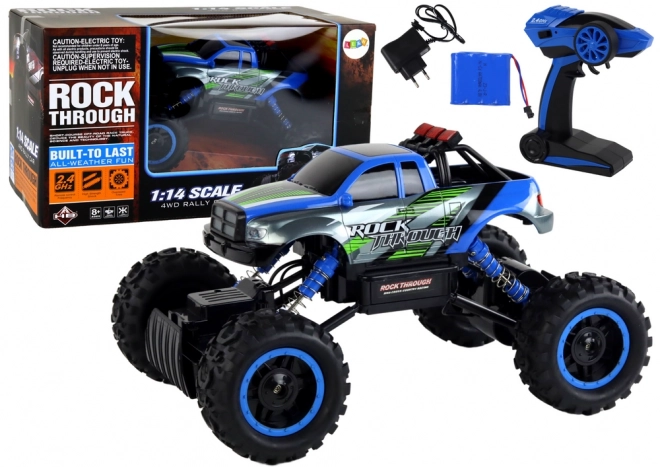 Zuverlässiges ferngesteuertes Offroad-Auto Blau 1:14
