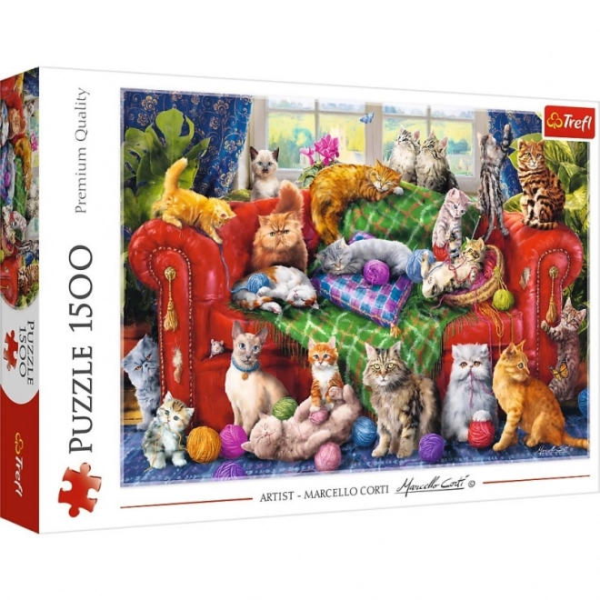 Puzzle Katzen auf der Couch 1500 Teile