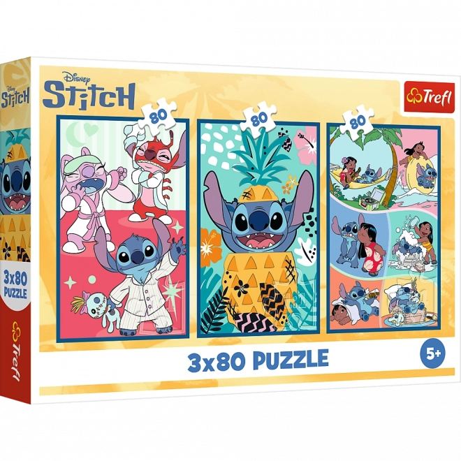 Puzzle-Set 3x80 Stück Lilo und Stitch