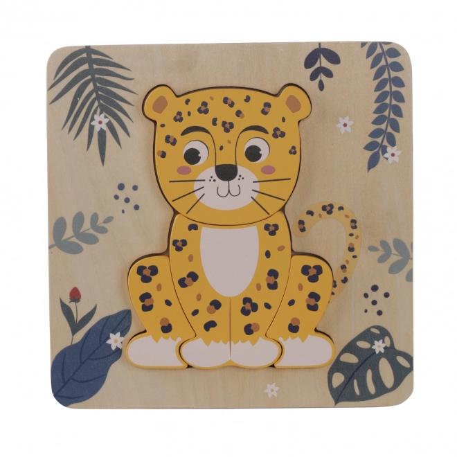 Kleines Holzpuzzle, Leopard