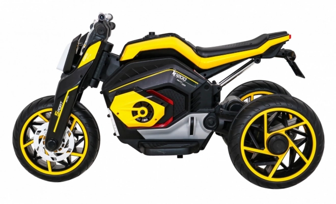 Zukünftiges Kinder-Motorrad auf Batterie Gelb + Audiopanel + Langsamer Start + EVA Räder