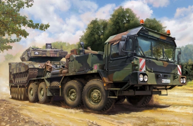 Plastikmodell SLT-56 Traktor mit 56t Anhänger