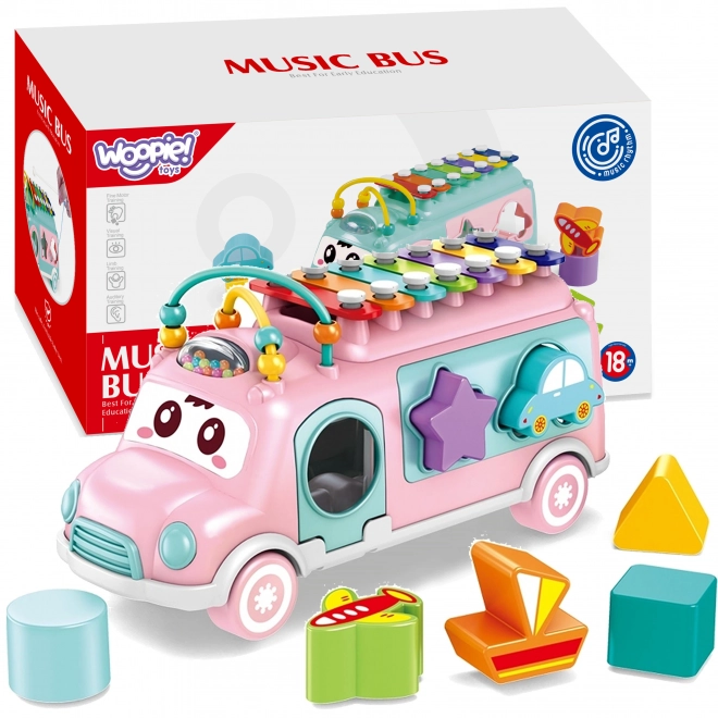 Woopie rosa Musikauto mit Sortierelementen und Zymbeln