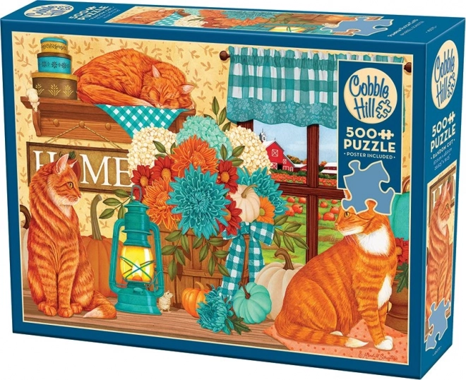 Cobble Hill Puzzle Katzen in Kürbisfarbe 500 Teile