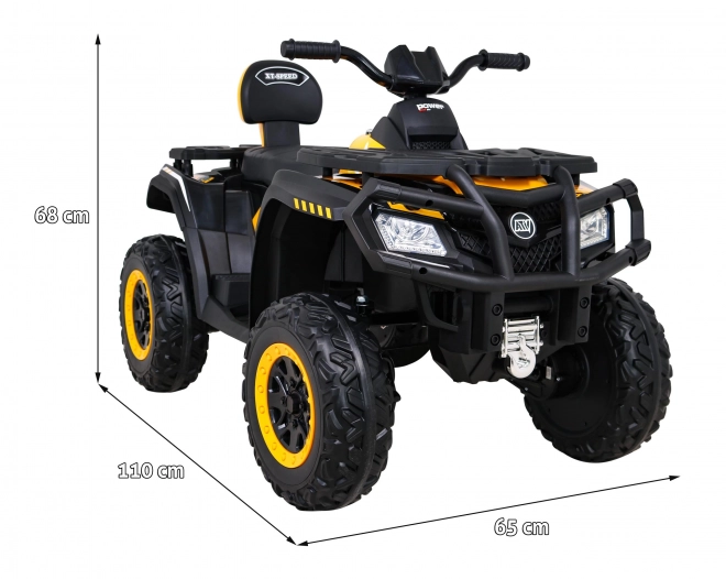 Quad XT-Speed für Kinder Gelb + 4x4 + EVA + langsamer Start + Radio MP3 + LED-Diode