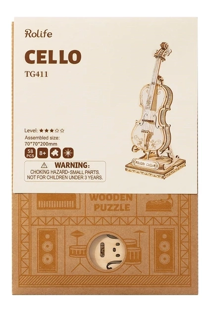 RoboTime Holz 3D Puzzle Violoncello