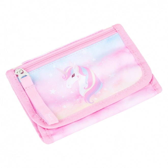 Regenbogen Einhorn Brieftasche mit Halsband