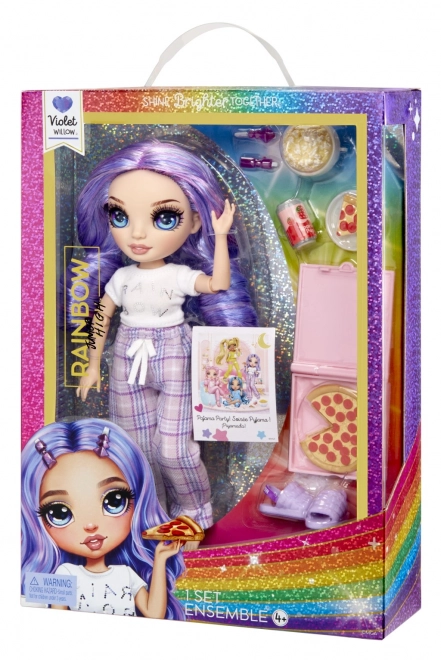 Rainbow High Junior Modepuppe im Pyjama - Violet Willow