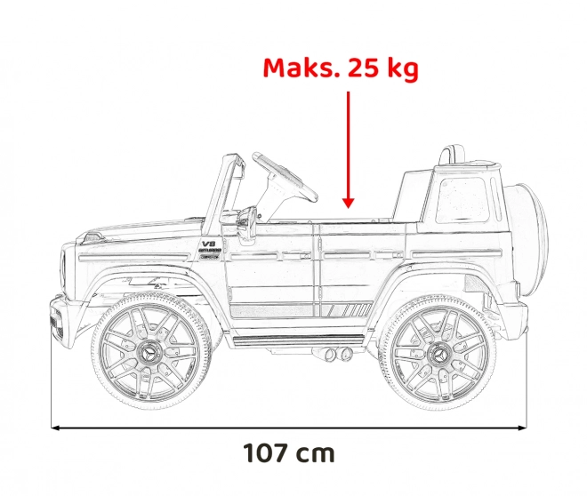 Mercedes AMG G63 für Kinder schwarz + Fernbedienung + MP3 LED + langsamer Start + EVA + Gurte