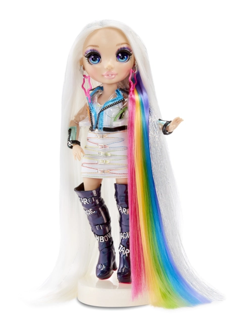Premium-Puppe mit platinblonder Mähne und Regenbogen