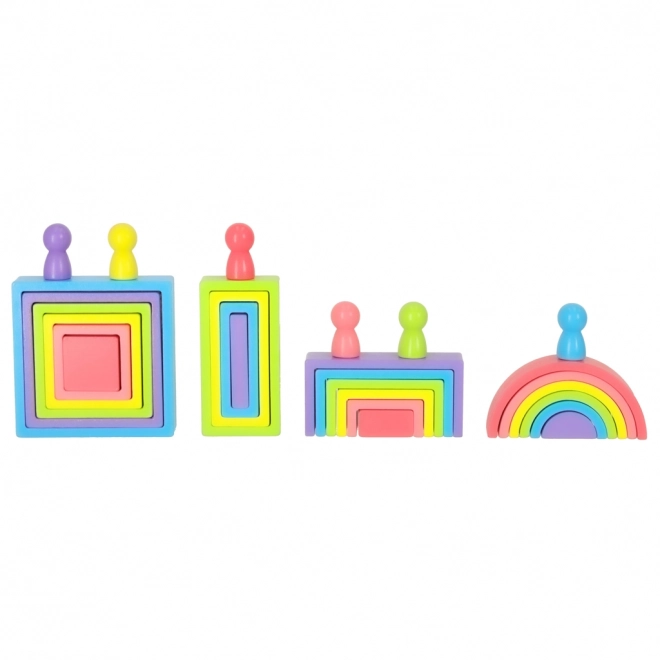 Holzbausteine Montessori Regenbogen Puzzle