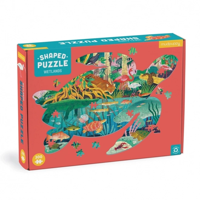 Turtle Shape Puzzle Mokřady 300 Teile von Mudpuppy