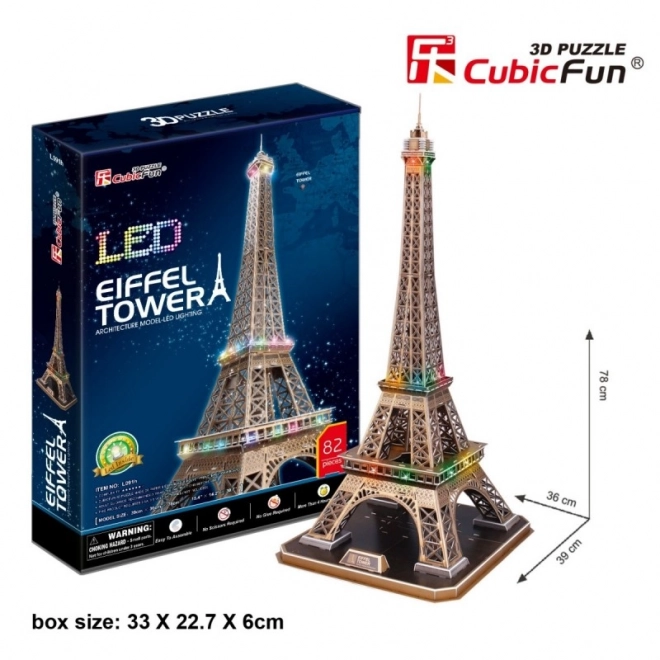 Leuchtendes 3D-Puzzle Eiffelturm