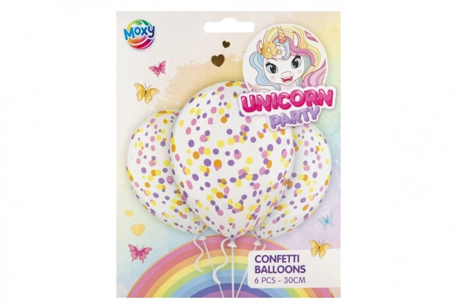 Konfetti-Ballons 30 cm - 6er Pack