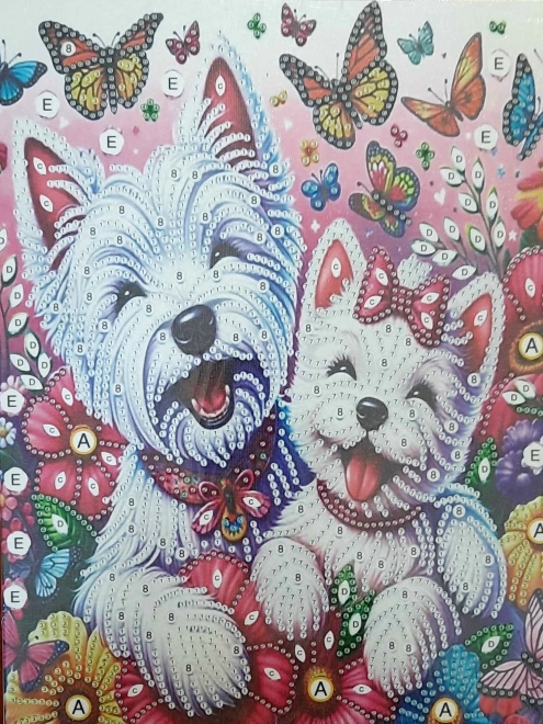 Diamantmalerei auf Leinwand Lustige Hunde 23x30 cm