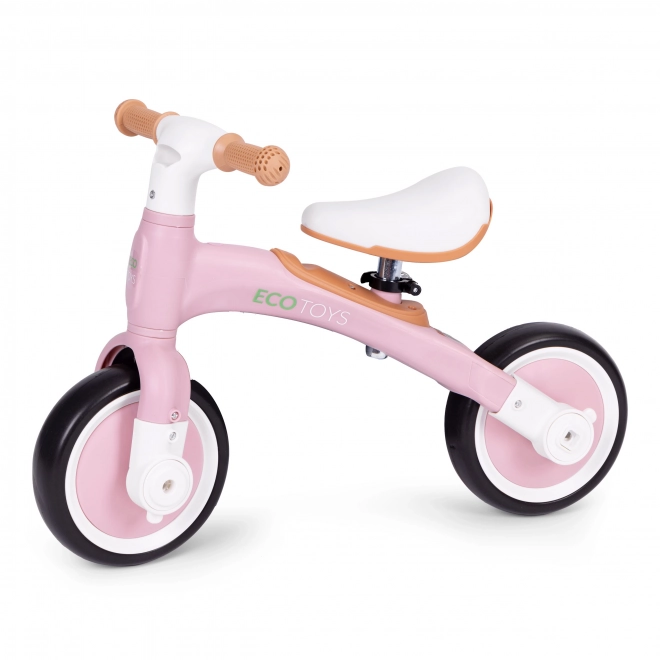 Kinderrad mit Pedalen und Stützrädern 3in1 Pink