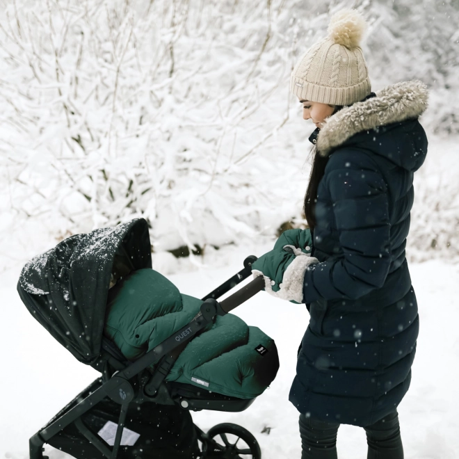 Warme Kinderwagenhandschuhe Fluffy Grün