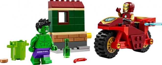 Iron Man mit Motorrad und Hulk LEGO Bausatz