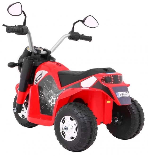 Kinder Elektro-Motorrad MiniBike Weiß mit LED-Lichtern und Sounds – rot