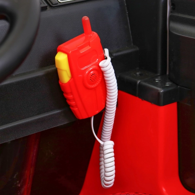 Kinderspielzeug-Feuerwehrauto mit Batterie + Wasserspritze + Megafon + Feuerwehrhahn + Steuerung