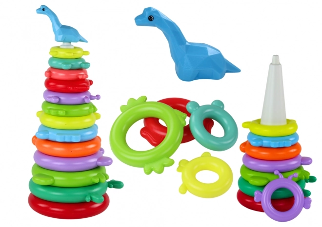 Bunte Giraffen-Stapelspiel 13 Ringe