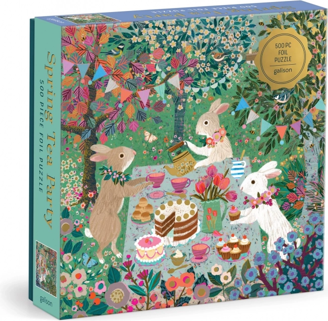 Quadratisches Puzzle Frühlings-Teestunde 500 Teile GALISON