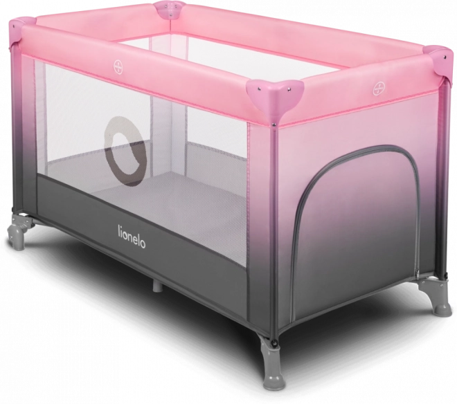 Reisebett für Kinder von LIONELO - Stefi Grey Concrete Multicolor – Pink Ombre