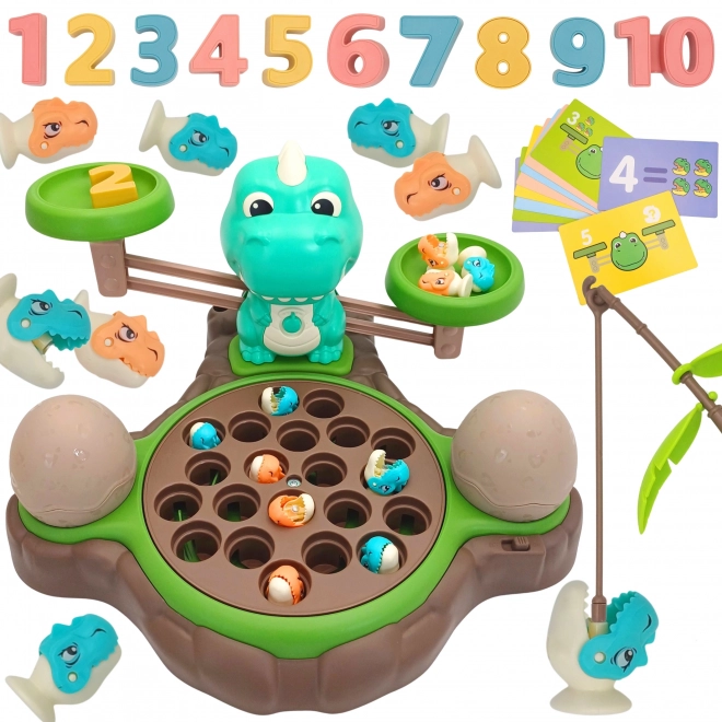 Woopie Lernspiel Dinosaurier Waage und Angelspiel