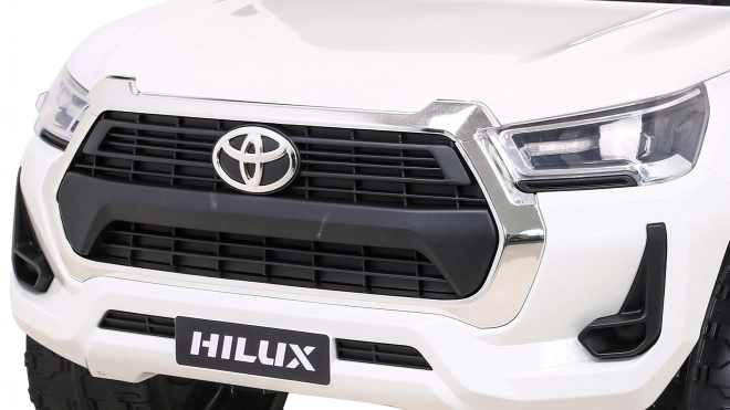 Toyota Hilux Batterie für Kinder Weiß + Antrieb 4x4 + Fernbedienung + 2 Gepäckträger + Radio MP3 + LED-Leuchte