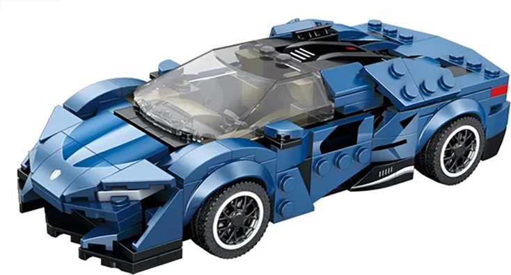 Blaues Sportwagen-Bauset