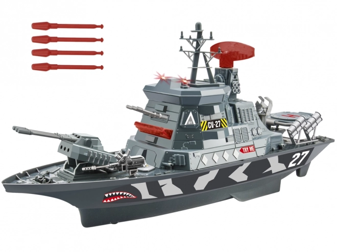 Militärisches Spielzeug-Schiff mit Licht und Sound