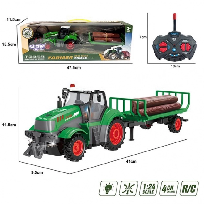 Traktor mit Anhänger und Fernbedienung - Maßstab 1:24