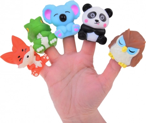 Gummi Fingerpuppen ZOO Tiere - Satz von 5 Figuren