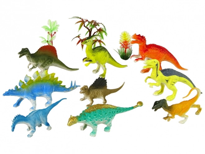 Dinosaurier Figuren Set 9-teilig Bunt